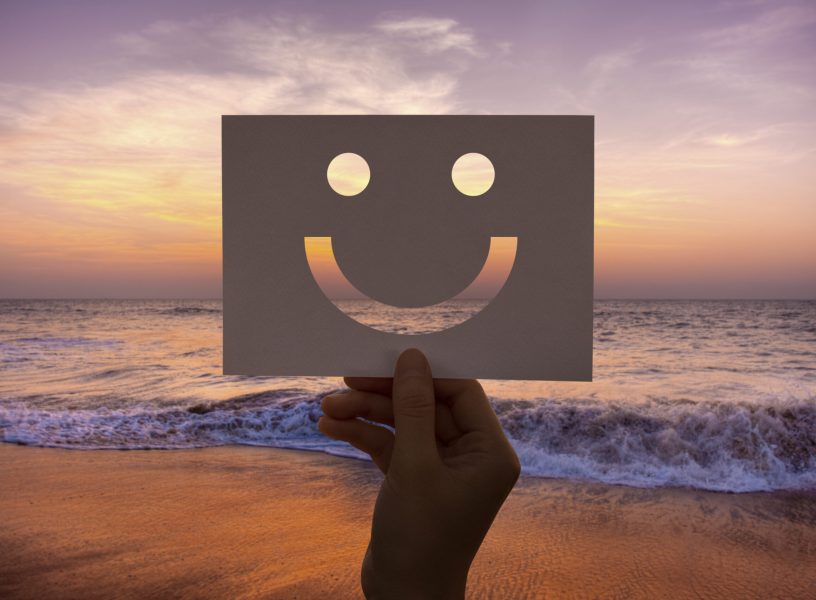 Happines cheerful perforated paper smiley face